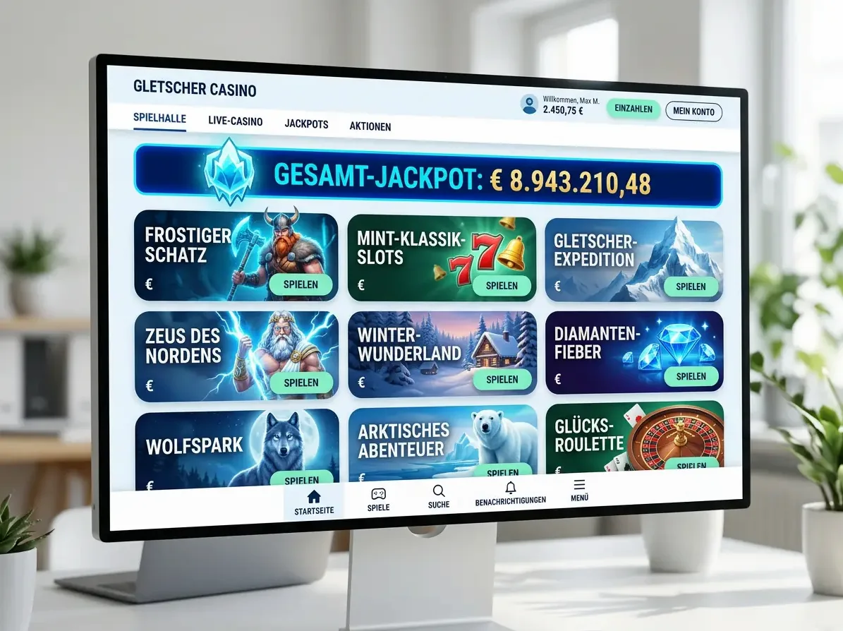 Lobby von 1GO mit Slots, Live-Casino und Tischspielen
